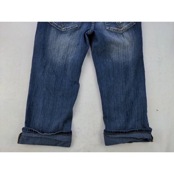 Womens Vigoss Jeans Capris Pants Size 9 Blue Denim Distressed - Picture 6 of 14